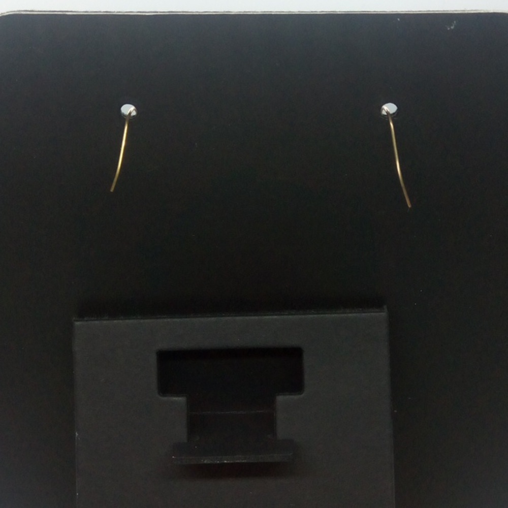 🆕 Gold/Blue square 🟦 stacked design EARRINGS *@HANDMADE Original* - Picture 3 of 3